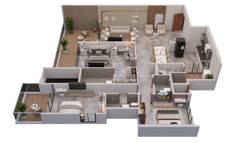 3-BHK- Residency Layout